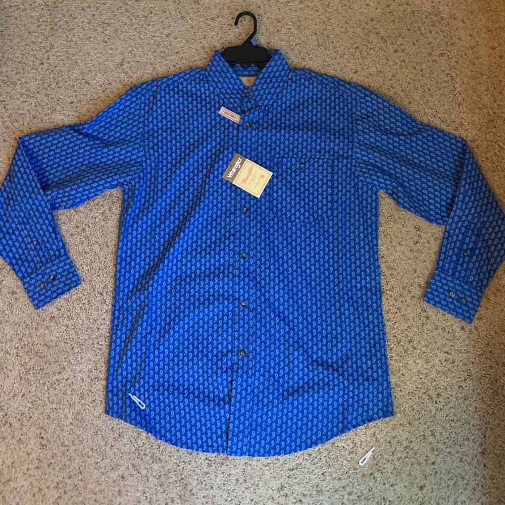 Wrangler Western Blue Paisley Button Down